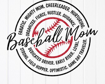 Baseball Mom SVG: 試合当日のデザイン（デジタルダウンロード）