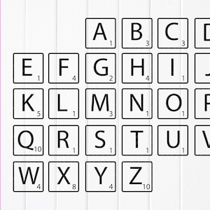 Scrabble Letters SVG Bundle: Tiles Font Alphabet Clipart ,Cricut files(Digital Download)