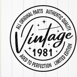 Vintage 1981 Svg, 40. Geburtstag Shirt Svg, Lustiges 40. Geburtstag Geschenk svg, Lustiges 40. Geschenk, fabelhafte 40 svg, Instant Download Dateien für Cricut