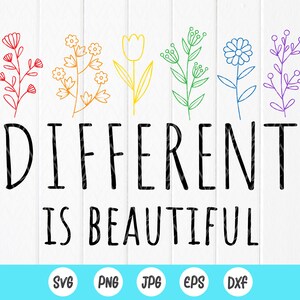 Verschillend is mooi SVG, Autism Mom Shirt svg, autisme acceptatie svg, autisme bewustzijn svg, ADHD svg, Instant Download bestanden voor Cricut