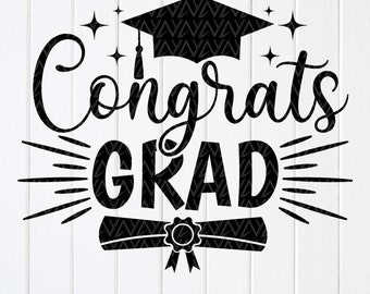 ¡Felicidades, graduado! SVG: Frase de graduación, camiseta de graduación, archivos de corte para Cricut (descarga digital)