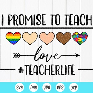 Prometto di insegnare svg, orgoglio LGBT Trans Black Autism Teacher Quote svg, Teacher Gift svg, Teacher Saying svg, download istantaneo dei file per Cricut