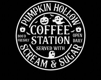 Halloween Coffee Station SVG :Halloween Ghost Sign,Cricut files,Sublimation Designs (Digital Download)