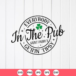 St. Patrick's Day Pub SVG: Irish Clover Design, Cricut File (Digital Download)