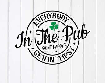 St. Patrick's Day Pub SVG: Irish Clover Design, Cricut File (Digital Download)