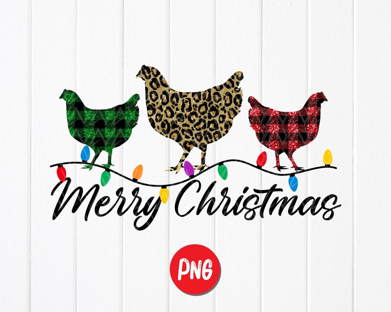Merry Christmas Chickens PNG Sublimation Designs Chickens - Etsy