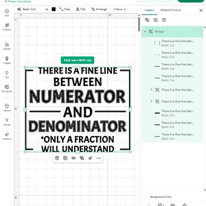 May include: A digital design interface displaying the black text: THERE IS A FINE LINE BETWEEN NUMERATOR AND DENOMINATOR *ONLY A FRACTION WILL UNDERSTAND. The graphic is framed by horizontal lines and measures 23.8 cm by 19.13 cm.