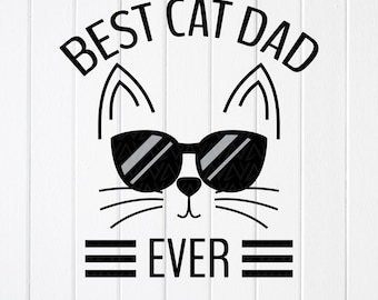 Bästa kattpappa någonsin SVG PNG, rolig kattälskare-present (direkt nedladdning)