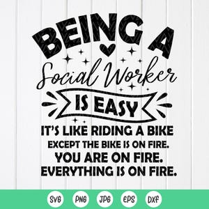 Essere un assistente sociale è facile SVG, Assistente sociale divertente SVG, Regalo per assistente sociale, Apprezzamento per assistente sociale, Download immediato per Cricut