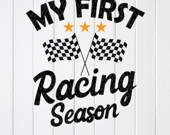 My First Racing Season SVG: Baby Announcement, Racing Onesie (Digital Download)
