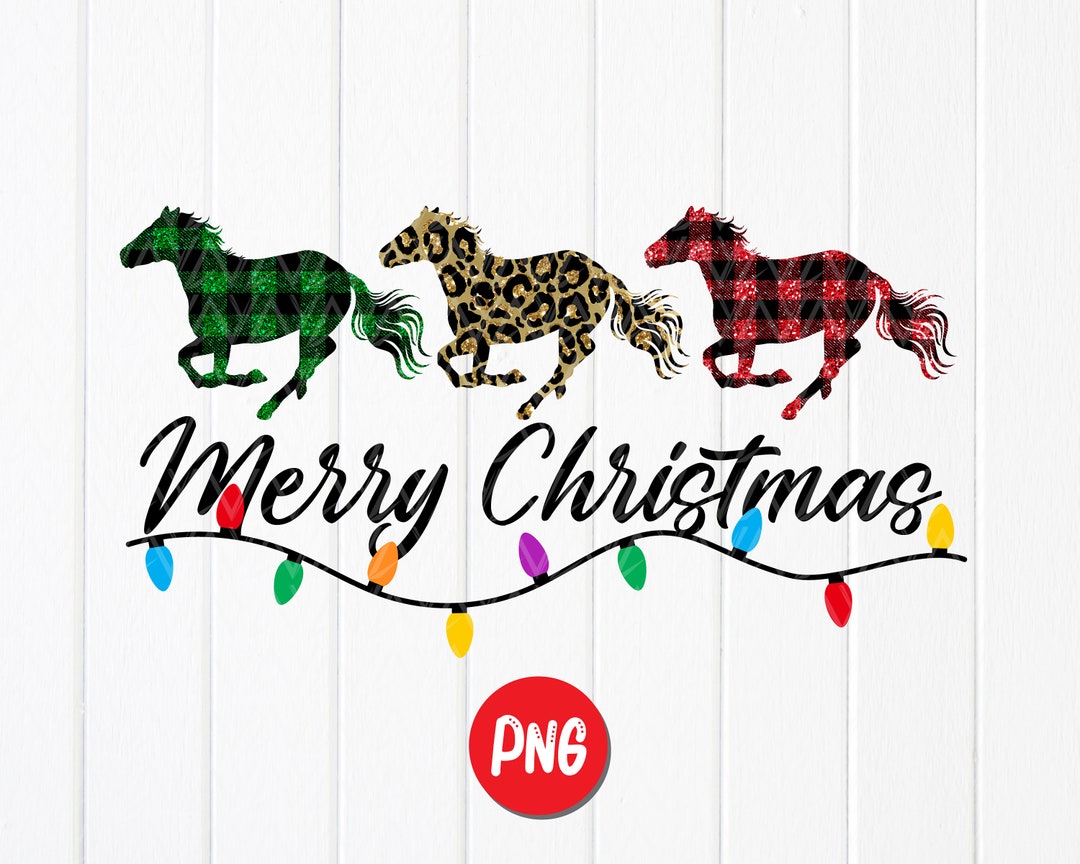 Merry Christmas Horse PNG Sublimation Designs, Horses Png, Horses ...