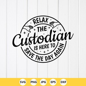 SVG de agradecimiento al custodio: Diseño "Relájate, salva el día", archivos de corte (descarga digital)