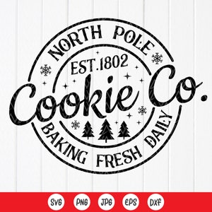 North Pole Cookie Co Svg,christmas Sign, Cookie Svg,holiday ,vintage ...