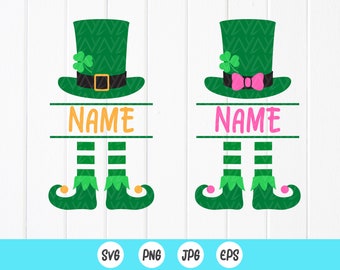 Leprechaun Monogram SVG: St Patricks Day Kids Shirt Design,Cricut Files (Digital Download)