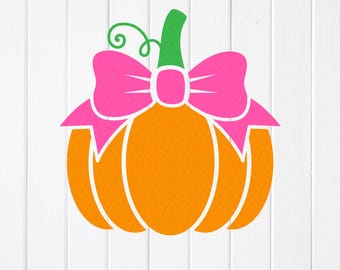 Pumpkin with Bow SVG PNG : Fall Shirt Design, Halloween Pumpkin gift (Digital Download)