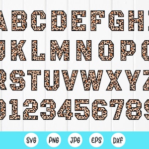 Leopard Alphabet Set svg, Leopard Letters and Numbers svg, Leopard Font Clipart Bundle, Cheetah font svg, Instant Download files for Cricut