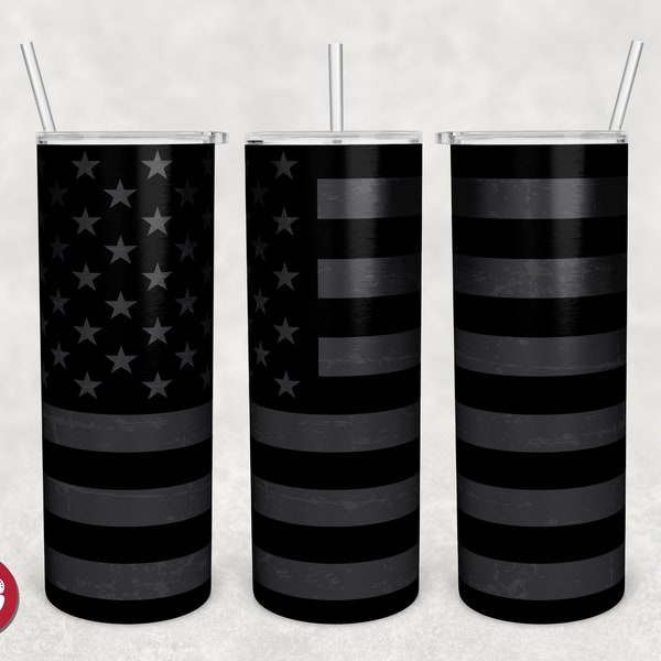 20oz Skinny Tumbler Matte black American flag png Sublimation Design, Matte Black Personalize Tumbler,20oz wrap, PNG File Digital Download