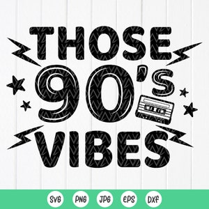 90&#39;s Vibes SVG: Retro Cassette Design,Music Classic Lover,Cut files for Cricut,Sublimation Designs (Digital Download)