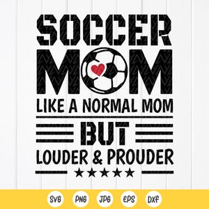 Soccer Mom como uma mãe normal, mas mais barulhenta e orgulhosa SVG, Soccer Mom SVG, Soccer Game Day SVG, Sports Mom SVG, arquivo para download instantâneo para Cricut