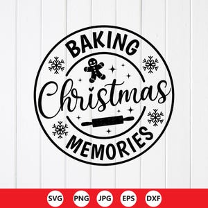 Baking Christmas Memories SVG: Xmas Apron Kitchen Design, Cricut files (Digital Download)