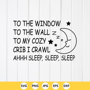 SVG de cuna acogedora con diseño de luna: regalos para baby shower, archivos Cricut, diseños de sublimación (descarga digital)