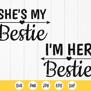 Ela é minha melhor amiga SVG, eu sou sua melhor amiga SVG, melhor amiga combinando camisa SVG, melhor amiga combinando camisa svg, arquivos de download instantâneo para Cricut