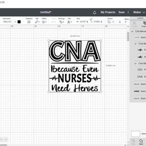 CNA Because Even Nurses Need Heroes SVG,Cna Svg,Nurse Shirt svg,Nursing Student gift,nurse svg,CNA Quote ,Instant Download files for Cricut 画像 2