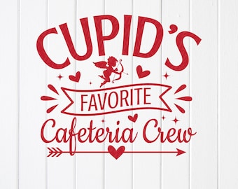 Lunch Lady Valentine SVG: Cupid's Favorite Cafeteria Crew, Cut files for Cricut (Digital Download)