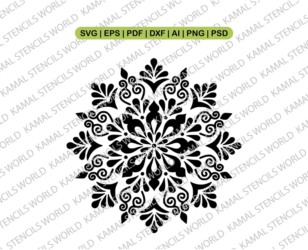 Mandala Stencil SVG Round Pattern Stencil EPS DXF Stencil - Etsy