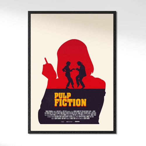 PULP FICTION Movie Poster | Framed Film Print | Retro Vintage Wall