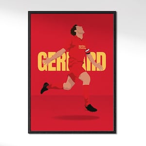 Steven Gerrard Football Fan Art Print, Liverpool Football Club, Digital Wall Art, Premium Matte Paper Poster