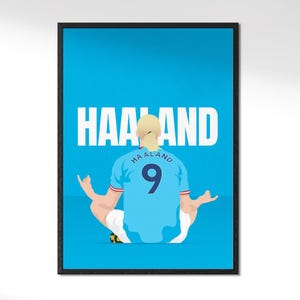 Erling Haaland Football Fan Art Print, Manchester City, Digital Wall Art, Premium Matte Paper Poster