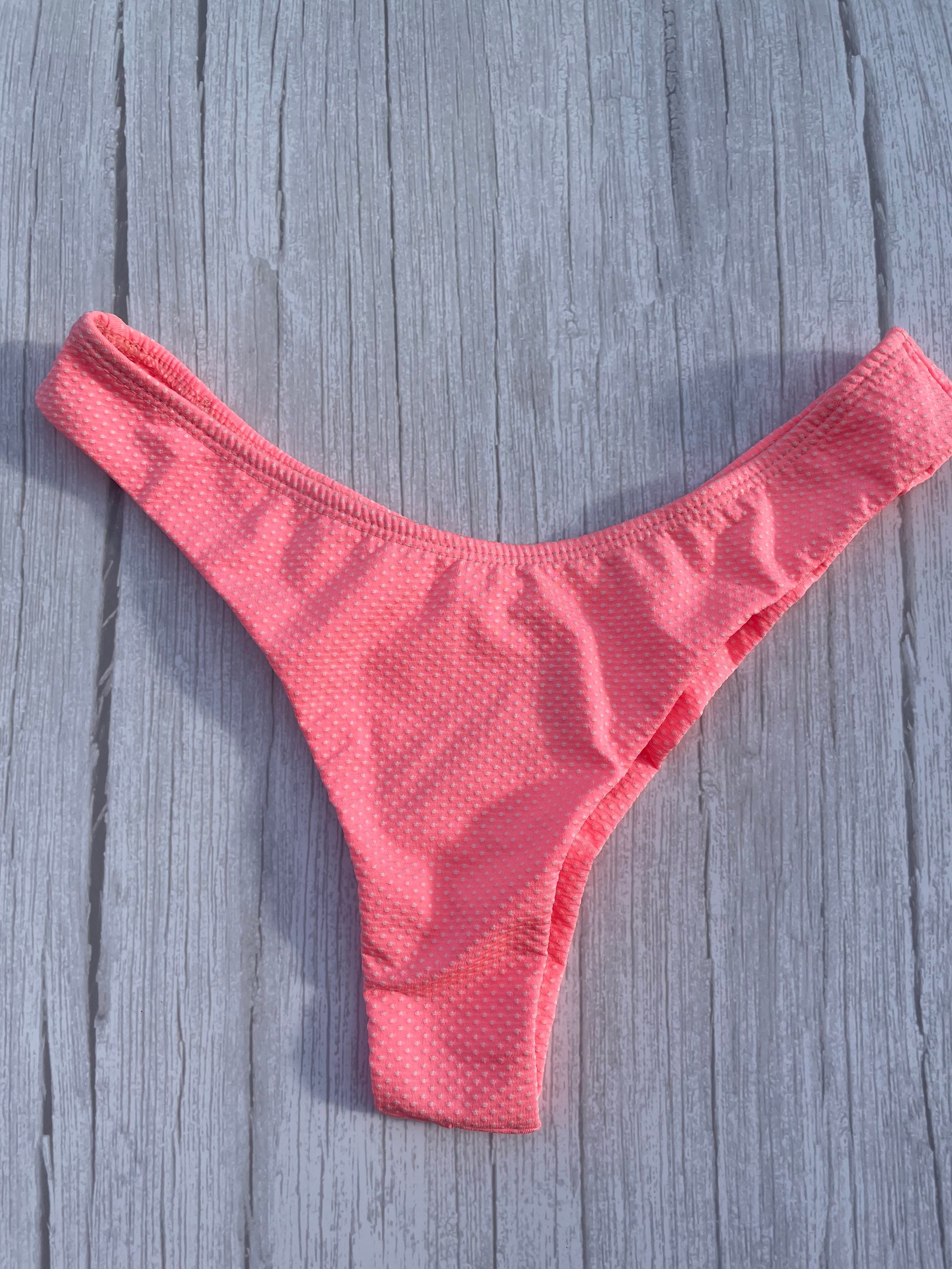 This Brazilian Polka Dot Bikini Panties Pink/white. Etsy