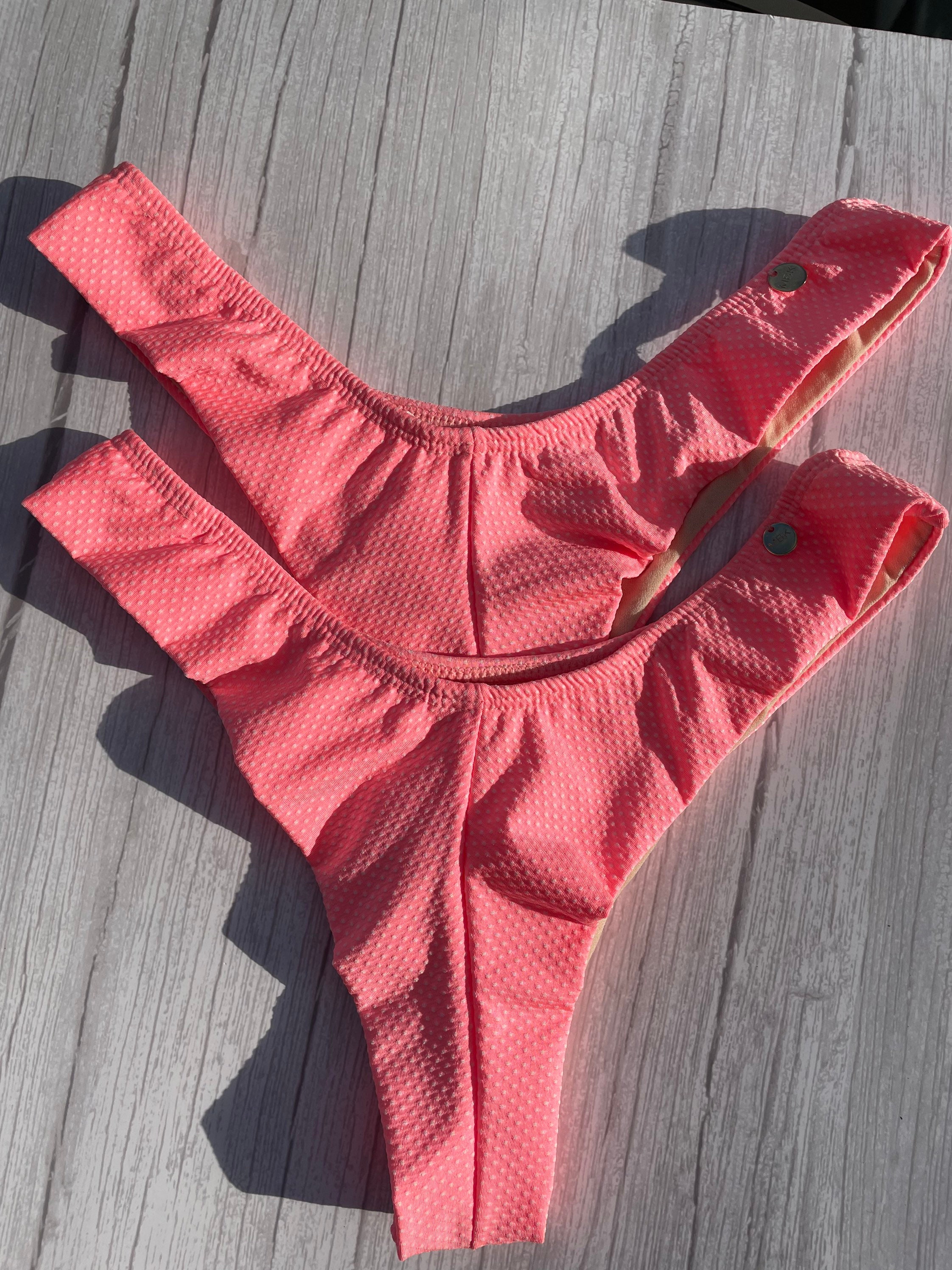 This Brazilian Polka Dot Bikini Panties Pink/white. Etsy