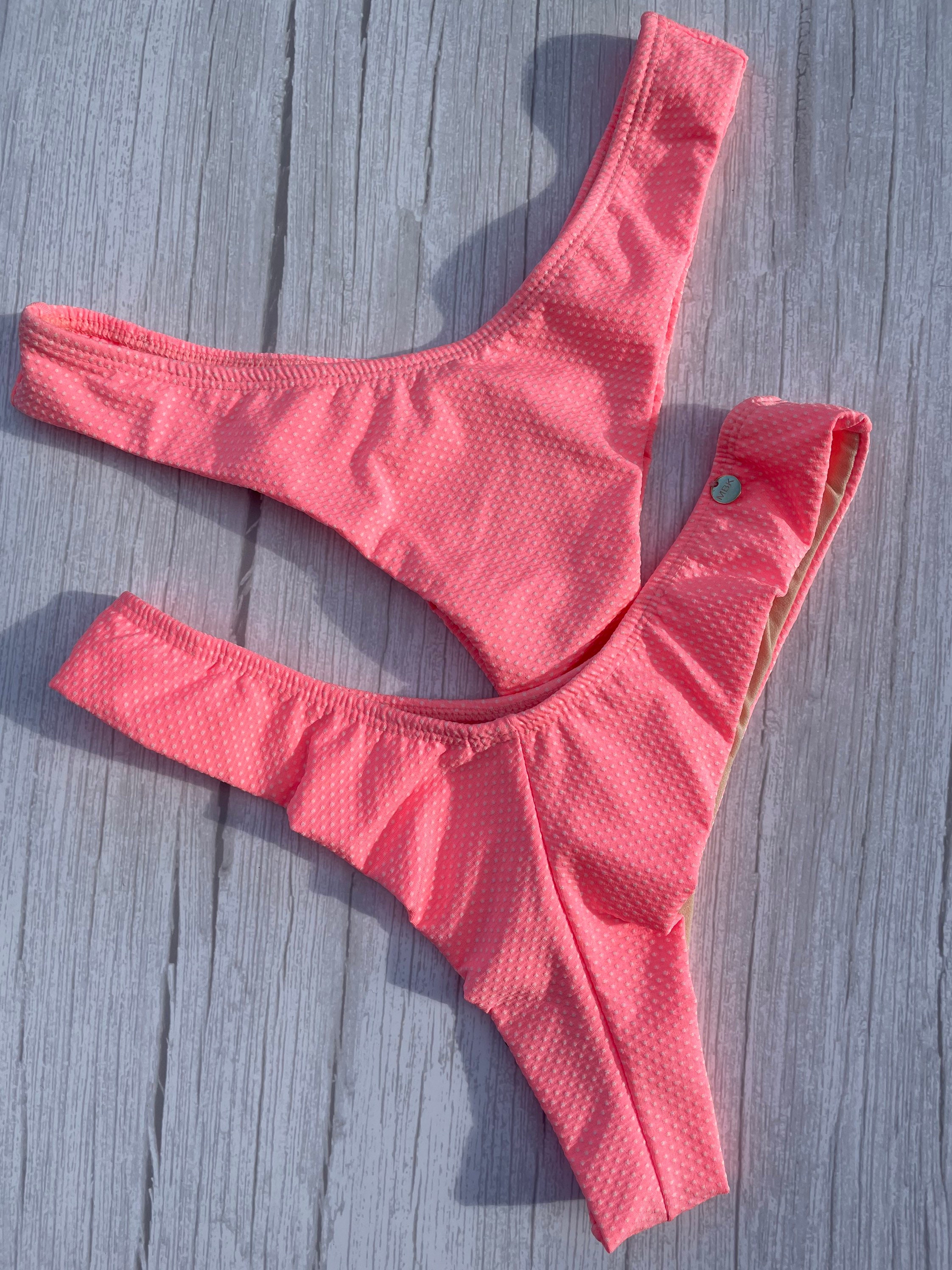 This Brazilian Polka Dot Bikini Panties Pink/white. Etsy