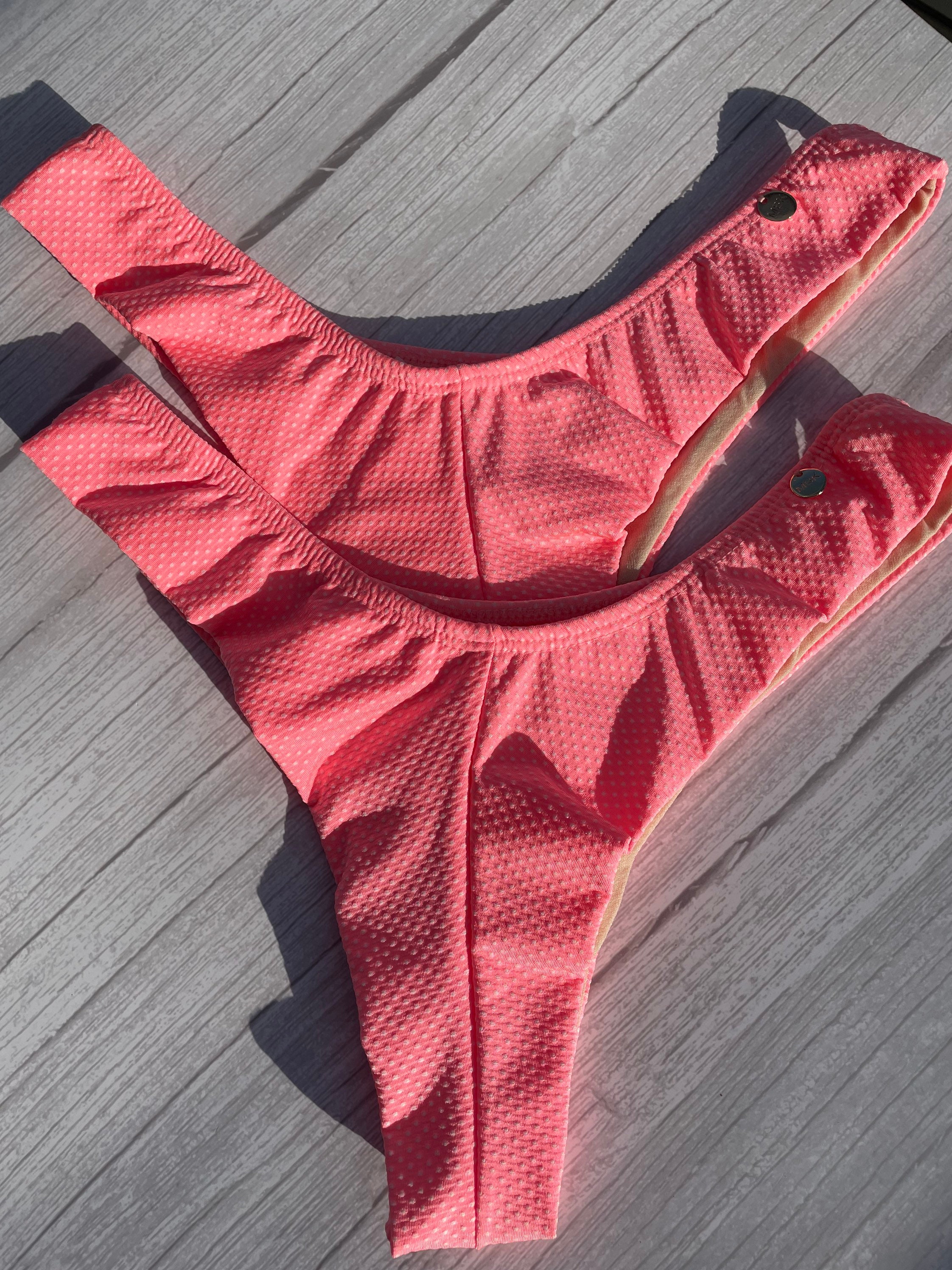 This Brazilian Polka Dot Bikini Panties Pink/white. Etsy