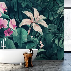 Orchid in the Rough Tropical-Themed Wallpaper