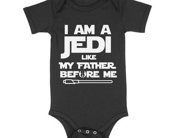 STAR WARS T-SHIRT TODDLER BABY I AM A JEDI LIKE MY FATHER ASST COLOURS 0-11 YRS 