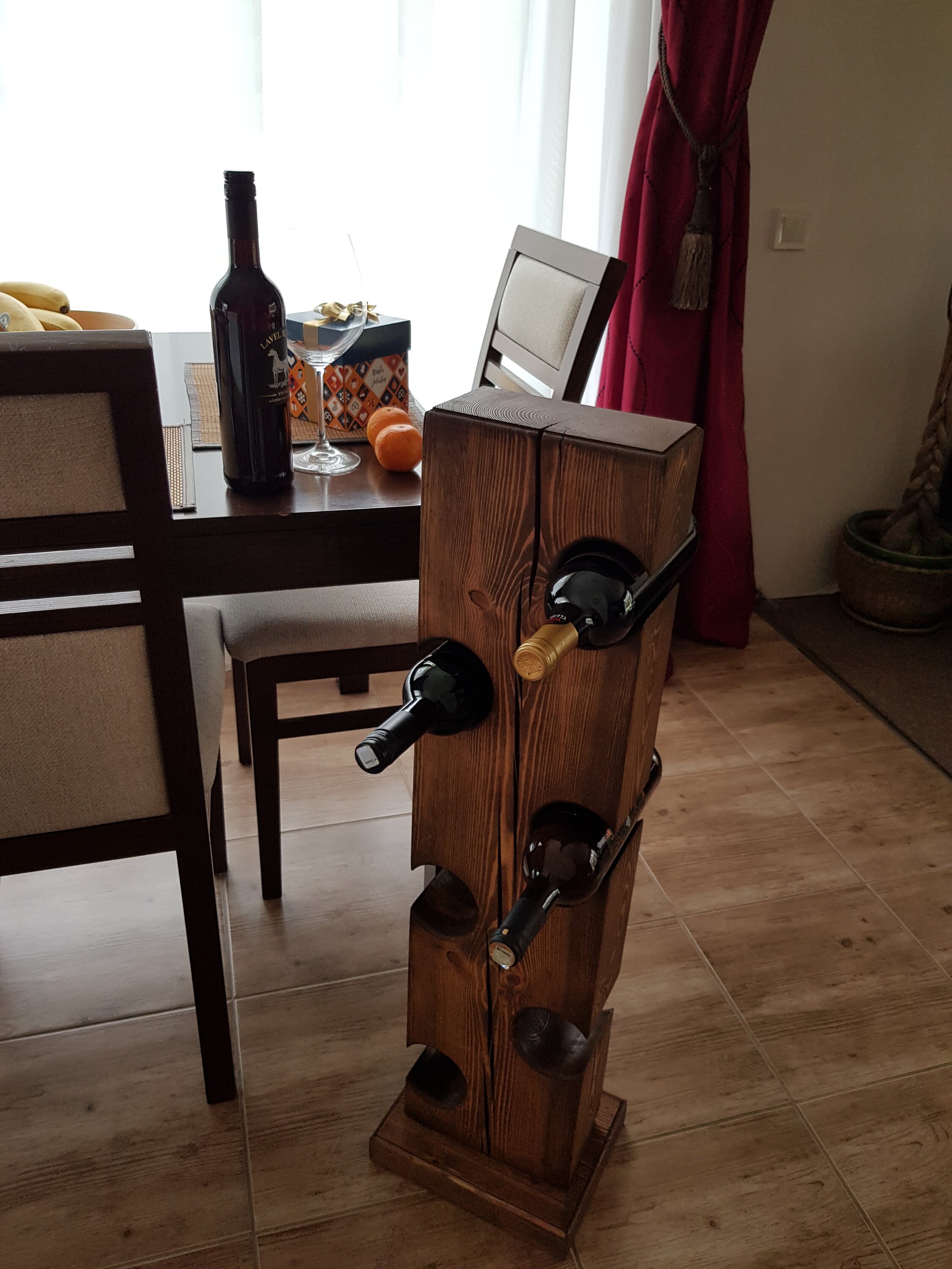 Free Standing Vertical Wine Rack for 6 Bottles Wooden Wine Etsy UK