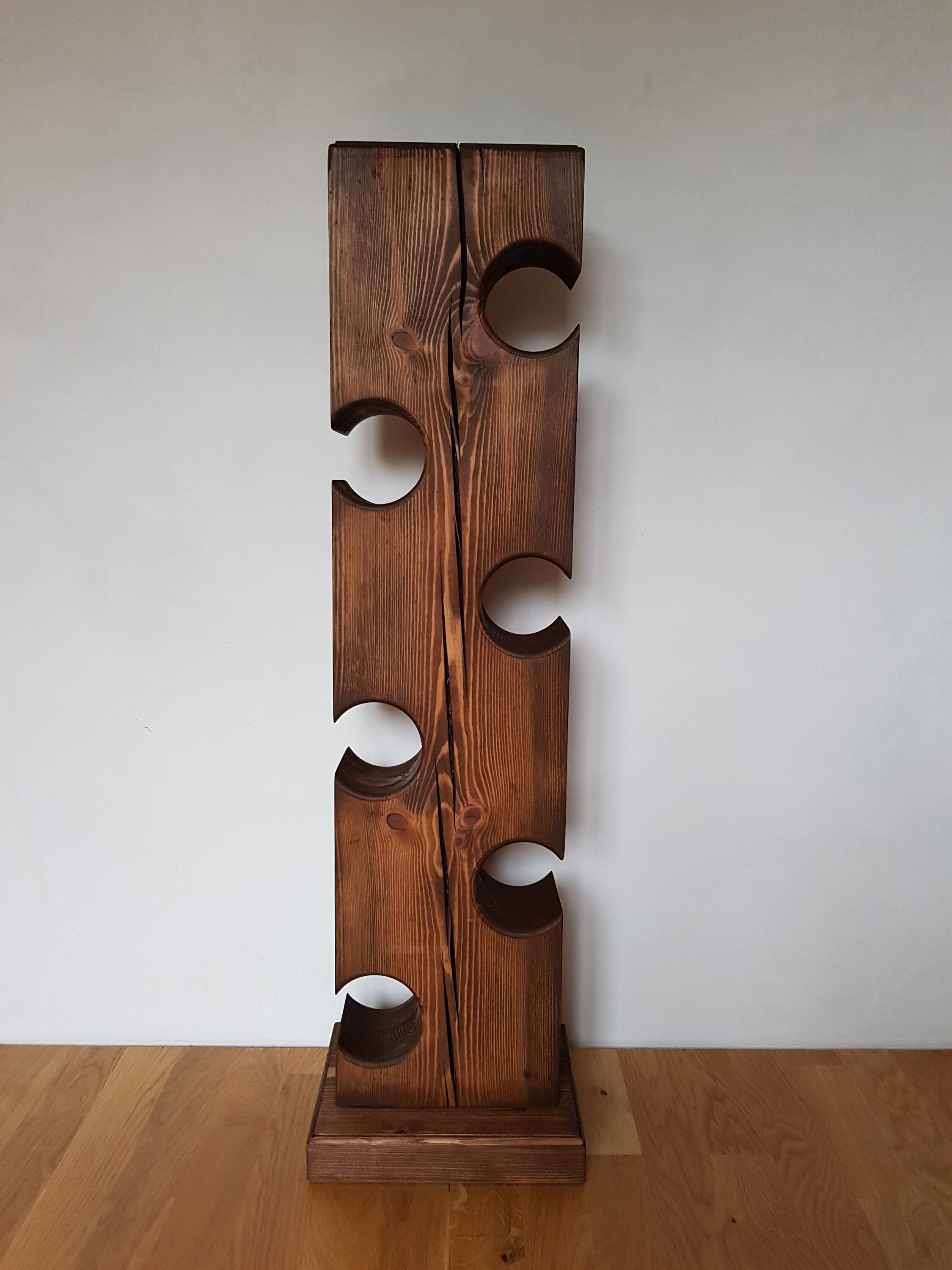 Free standing vertical wine rack for 6 bottles Wooden wine Etsy