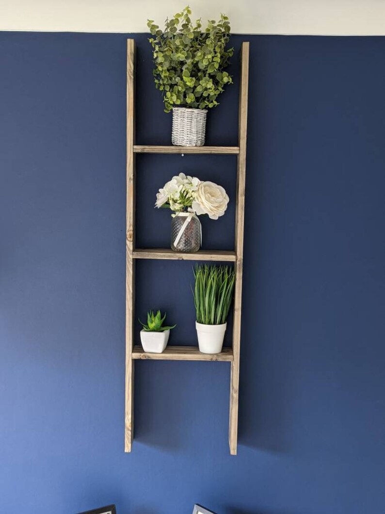 Ladder Shelf Rustic Farmhouse Style Etsy