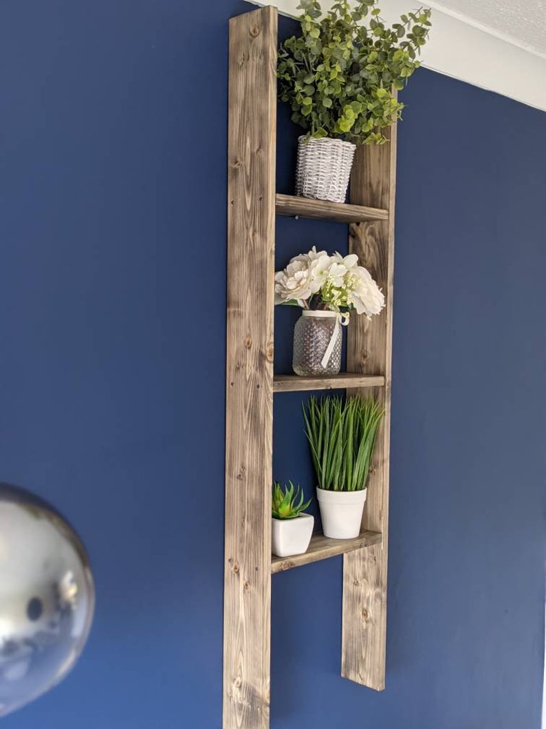 Ladder Shelf Rustic Farmhouse Style Etsy