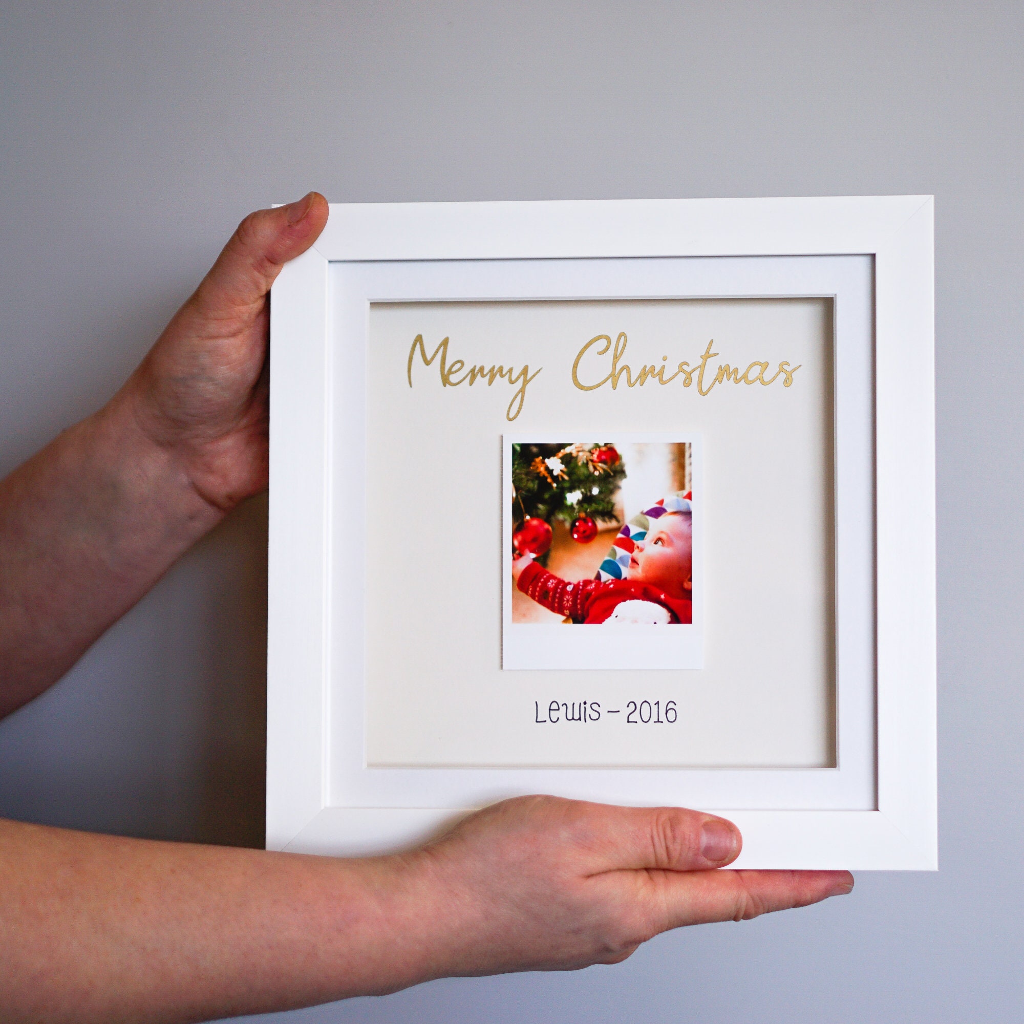 Personalised Christmas Polaroid style photo print with name in | Etsy