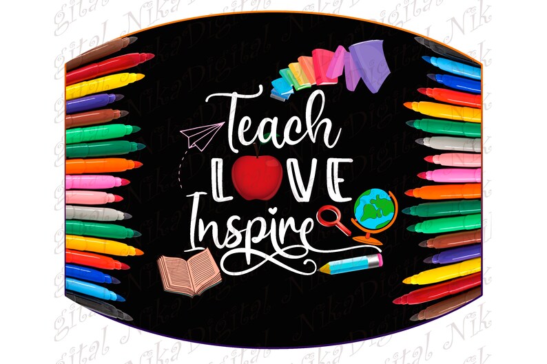 Teacher Face Mask Png Download Teach Love Inspire Funny Face Etsy