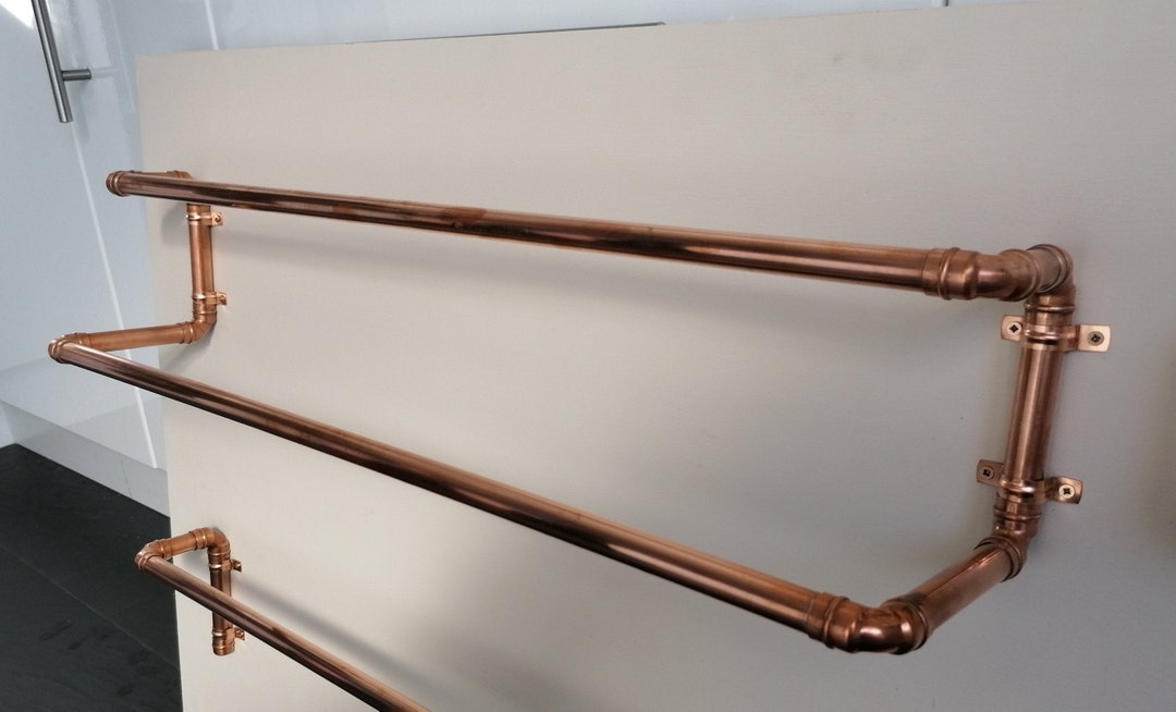 Copper Pipe Double Towel Rail Handmade Etsy UK
