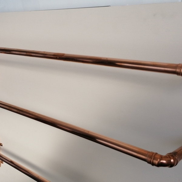 Copper Pipe Double Towel Rail - Handmade