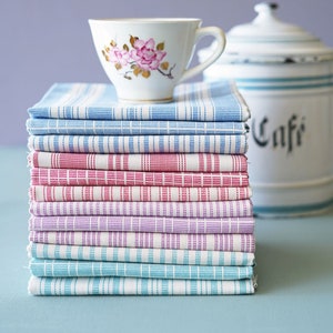Tilda Tea Towel Basics Blue/Teal fabrics by the meter