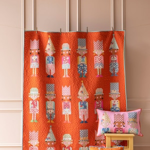 Tilda Jubilee Birthday Party Quilt kit in Rust- 58in x 73in finished size quilt kit