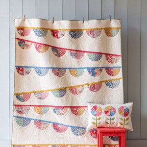 Tilda Jubilee Bunting Quilt kit in dove white- 61in x 74in finished size quilt kit