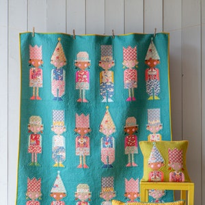 Tilda Jubilee Birthday Party Quilt kit in Aqua- 58in x 73in finished size quilt kit